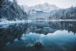 природа/nature - зима, озеро, лес, горы